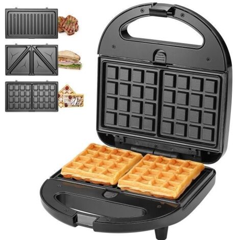 (NIOR1,8 KG) Gaufrier multifonction KotiCidsin, grill pour sandwichs grillés et 3 en 1, haute puissance 750 W, Pret-AquaForge