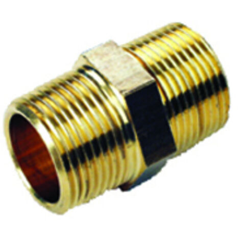 NIPLES DOPPIO MASCHIO/MASCHIO IN OTTONE GIALLO 3/4