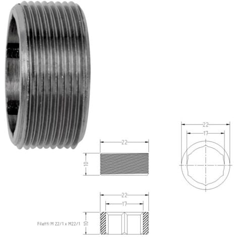 GIUSEPPE TIRINNANZI Niples nipplo cromato MM 22/1x22/1 474200OC
