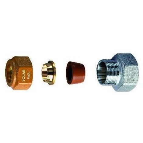 NIPLEX FEMMINA COMPLETO DI KIT DI TENUTA PER IMPIANTI SOLARI 3/4 - Diam. 16 FAR
