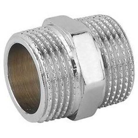 Niplles doppio mm ottone cromo  3/4CAVAL