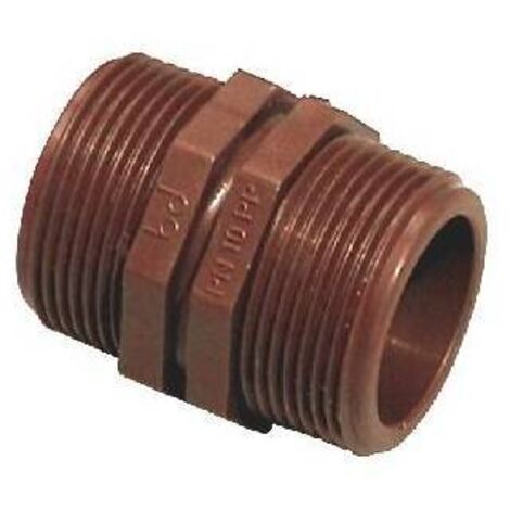 NIPPLE DOPPIO IN PP MARRONE 3/4"