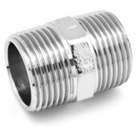 NIPPLE DOPPIO MM IN OTTONE CROMO IBP Misura: 3/8" -CONF