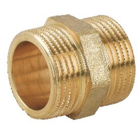 NIPPLE DOPPIO MM IN OTTONE GIALLO 1"1/2