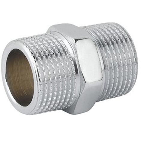 NIPPLE DOPPIO PROLUNGATO MM OTTONE CROMO Misura: 1/2