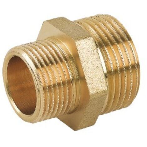 NIPPLE DOPPIO RIDOTTO MM IN OTTONE GIALLO 3/8" x 1/2"