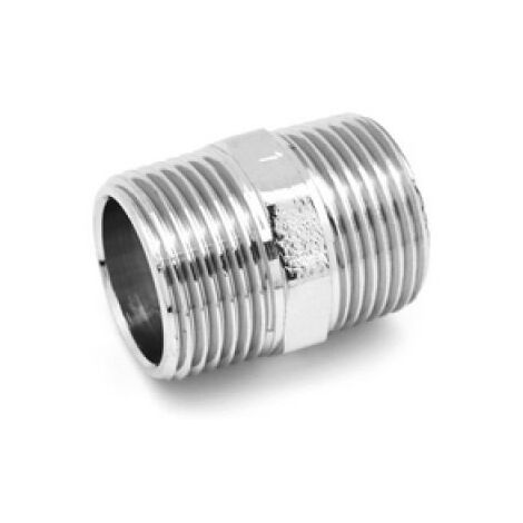 NIPPLES DOPPIO MM IN OTTONE CROMO IBP 1/2&quot