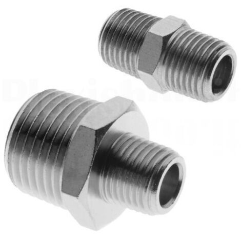 NIPPLO CON FILETTO CONICO 1/8" 1/4" 3/8" 1/2" 3/4"  1/2" x 3/4"