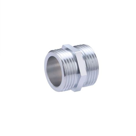 Nipplo doppio maschio, uguale, cromato, M20x27  NOYON & THIEBAULT