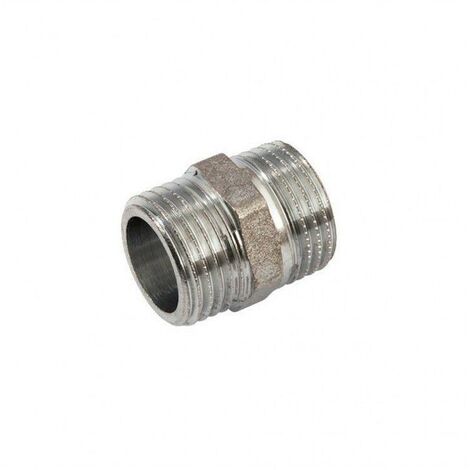 Nipplo doppio, vite doppia idrobric in ottone cromato, 3/8, idb smk-n0331 a