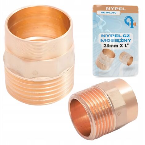 Nipplo in ottone 28x1 pollice GZ connettore per saldatura in ottone CU