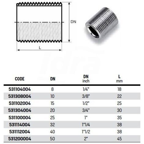 Nipplo niples semplice zincato maschio ø1/2"M 531102004
