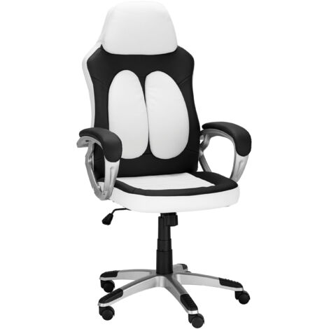 Niro-Chaise Gamer PU Noir Blanc