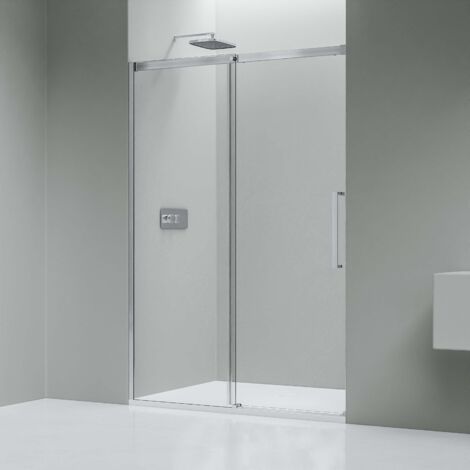 Nischendusche Bernstein DX906 FLEX Schiebetür Soft-Close Chrom 8mm Nano Echtglas 160cm
