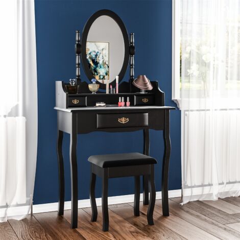Nishano 3 Drawer Dressing Table, Black, Large