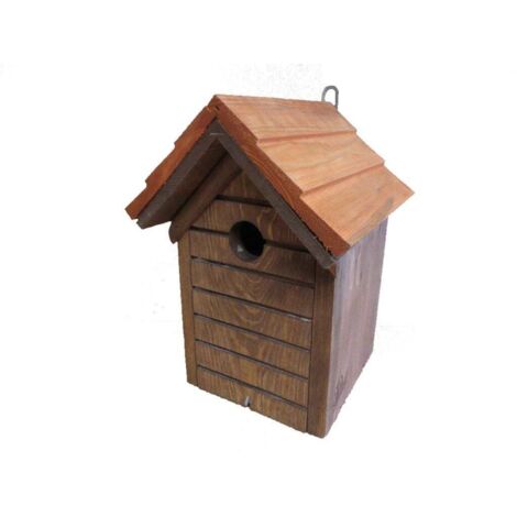 Nistkasten für Wildvögel 26 x 19,5 cm Einflugloch Ø 3 cm braun Vogelhäuser