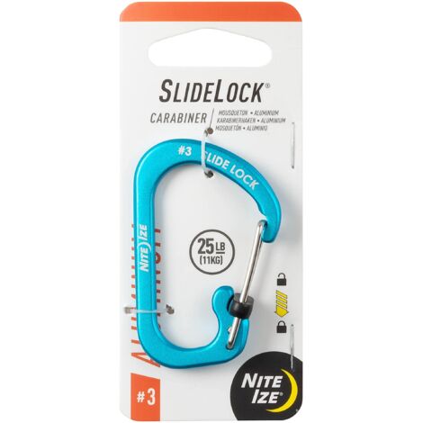 Nite-ize CSLA3-03-R6 CSLA3 – 03-r6 SlideLock moschettone Aluminum  3, Blu, Blue