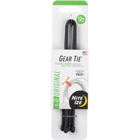 Nite Ize GT12-01-2R3 Cravatta Twist, Nero, 12" -2 Pack
