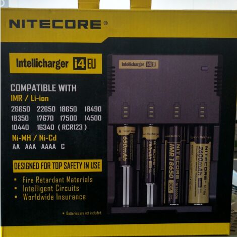 Nitecore Caricabatteria Li-Ion Intelli Charge i4eu [Classe di efficienza energetica A]