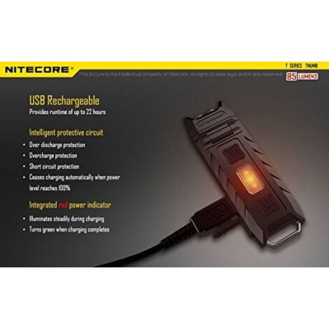 Nitecore Thumb Lampe Portable Noire Compacte et Légère