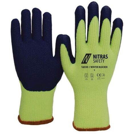 NITRAS 1603W-10 Kälteschutzhandschuhe WINTER BLOCKER Größe 10 neongelb/blau EN 3