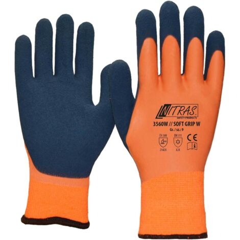 NITRAS 3560W-10 Kälteschutzhandschuhe SOFT GRIP W Größe 10 orange/dunkelblau EN