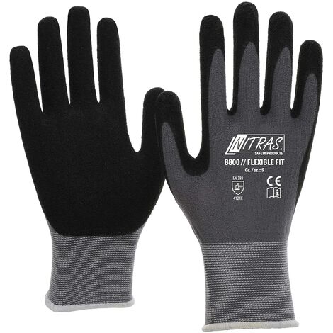 NITRAS 8800 Flexible Fit - Guanti da giardinaggio, 3 paia, taglia 9/XL, bianca
