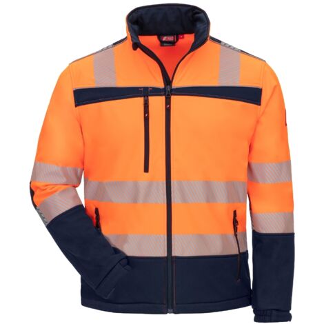 NITRAS MOTION TEX VIZ Softshell-Jacke Gr. M hi-vis orange/marine Kl. 2 7172
