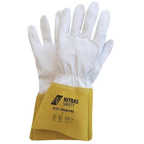 NITRAS Schweißerhandschuhe ARGON PRO Gr.10 grau/ocker