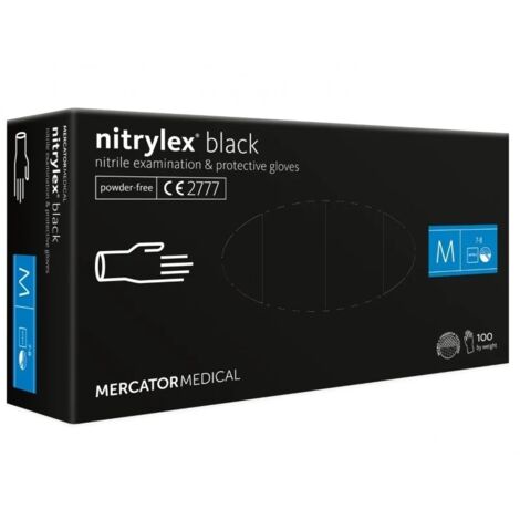Nitril-Einmalhandschuhe beidhändig 240mm 0,09mm schwarz T9 MERCATOR - 65035