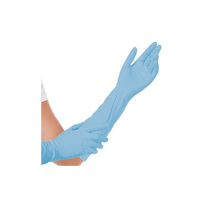Nitrile gants de extra safe long, non poudrés 40 cm, bleu, VE&8239,: 10 x 50 pièces Franz Mensch 270531
