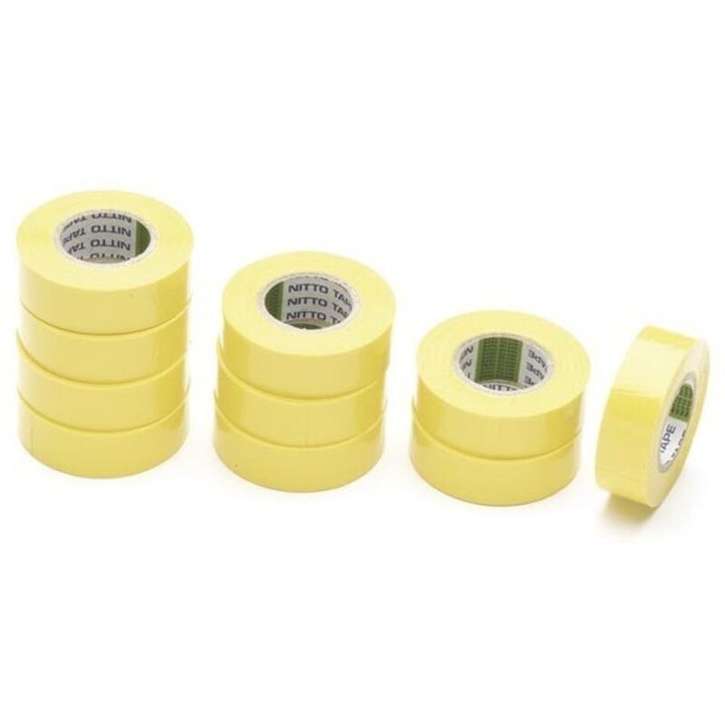 Nitto - Cinta adhesiva aislante - Amarillo - 19 mm x 10 m