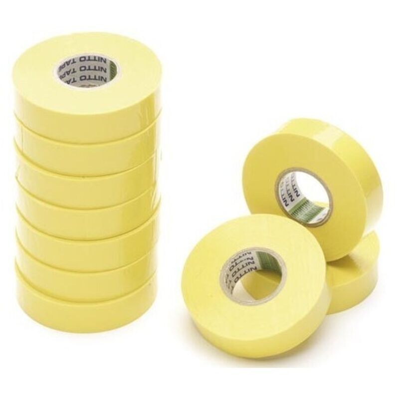 Nitto - Nastro isolante adesivo - Giallo - 19 mm x 20 m