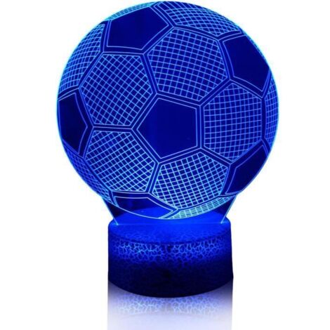 NIUQIGE Veilleuse de Football pour Enfants Lampe de Chevet LED 3D pour garçons - Cadeau de Football 16 Couleurs,