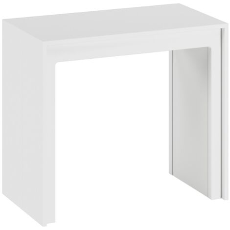 Nivara, Consolle allungabile in MDF Bianco (90cm X 42,5/302,5cm H. 78cm) Made in Italy  Duzzle