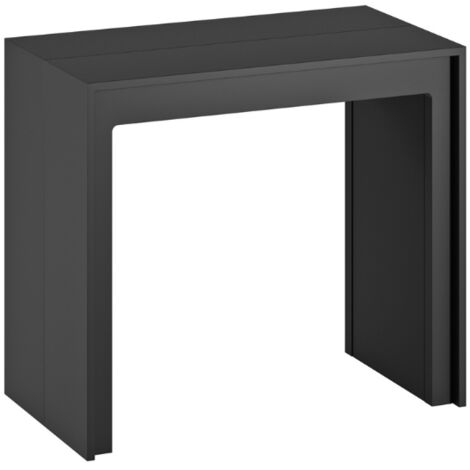 Nivara, Consolle allungabile in MDF Nero (90cm X 42,5/302,5cm H. 78cm) Made in Italy  Duzzle