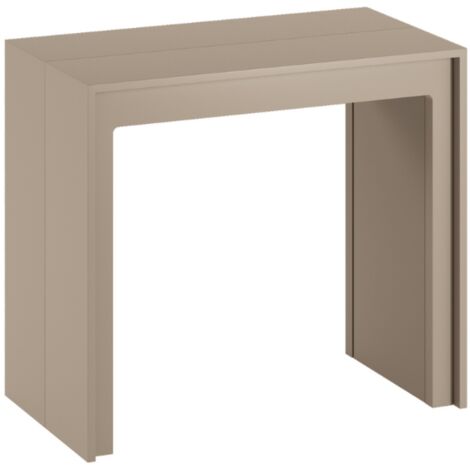 Nivara, Consolle allungabile in MDF Tortora (90cm X 42,5/302,5cm H. 78cm) Made in Italy  Duzzle