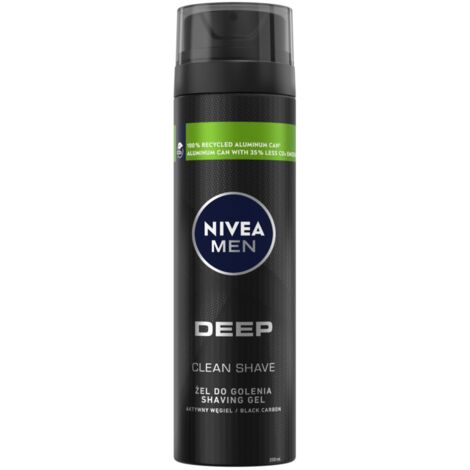 NIVEA MEN Gel da barba profonda 200 ml - carbone attivo, rasatura delicata