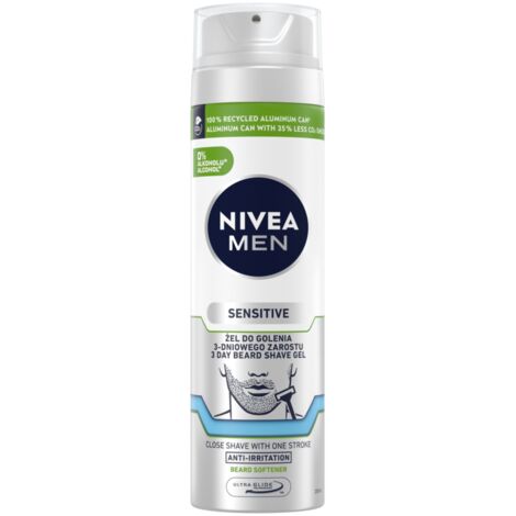 Nivea Men Sensitive Gel da Barba per Barba di 3 Giorni 200 Ml