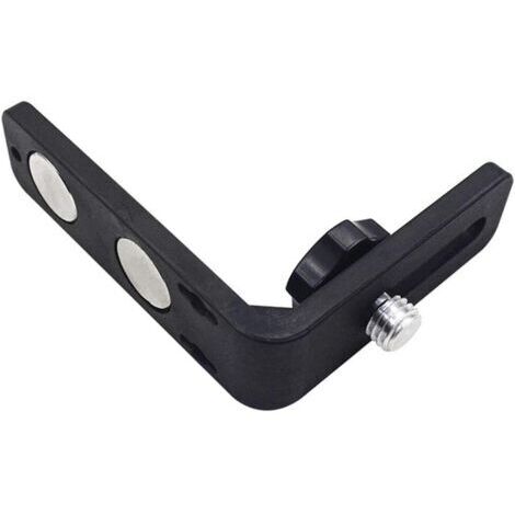 Niveau à aimant en forme de L, support magnétique multifonction durable en forme de L, adaptateur de niveau laser de 1,6 cm pour les lasers Topcon, Spectra, Leica, Bosch, Hilti et Dewalt