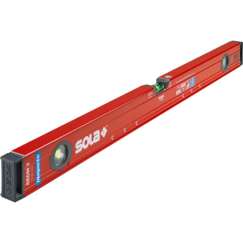 Banyo - Sola 01812801 redm - Niveau magnétique (aluminium, 1000 mm), couleur rouge
