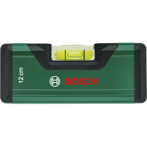 Niveau à bulle Bosch 12 cm (mini niveau à bulle, niveau fluorescent, boîtier en aluminium, pare-chocs soft grip, rainure en V)
