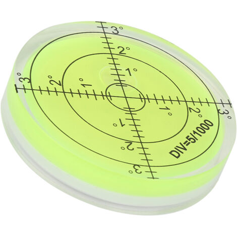 Niveau à bulle de 60 mm, grand niveau à bulle universel avec anneau gradué, pour la mesure plane.