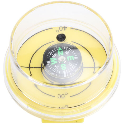 Niveau à bulle, jauge de mise au point d'angle lumineux, instrument de mesure d'angle, utilisé pour régler l'angle et la direction des panneaux solaires, jaune, avec boussole.