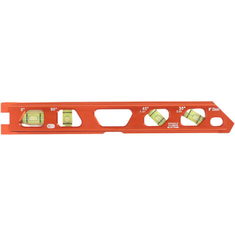 Niveau à Bulle Magnétique avec Aimants Forts 4 Angles (0°, 30°, 45°, 90°) V-Slot Règle Aluminium