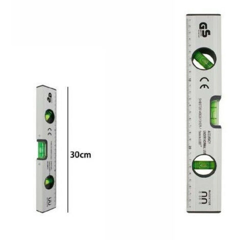 Niveau à Bulle Métrique 3 Flacons Compteur à Bulle Magnétique 30 Cm