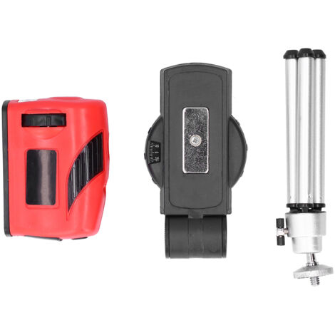 Niveau à Bulle Multifonction 4-en-1 avec Projecteur Laser Rouge et Support, Outil de Mesure et Nivellement, Alimentation 3V