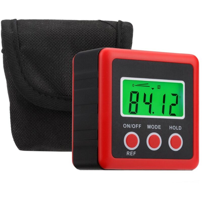 Jusch - Niveau à bulle numérique, lcd, base magnétique, IP54, rouge