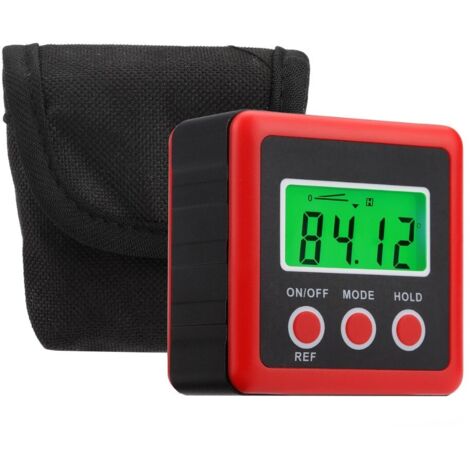 Niveau à bulle numérique, LCD, base magnétique, IP54, rouge