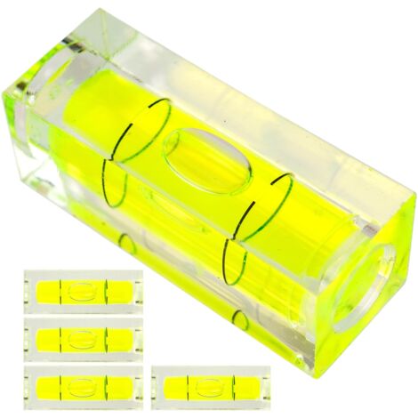 Niveau à bulle, paquet de 5, 15 x 15 x 40 mm, mini niveau à bulle pour appareils photo, camping et caravanes,spirit level